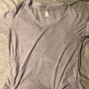 Rainbow printed white tee